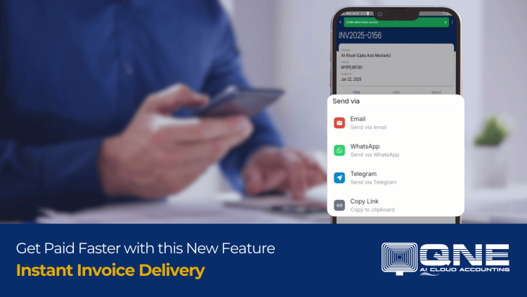 Instant Invoice Delivery Now on QNE AI Cloud Accounting Mobile!